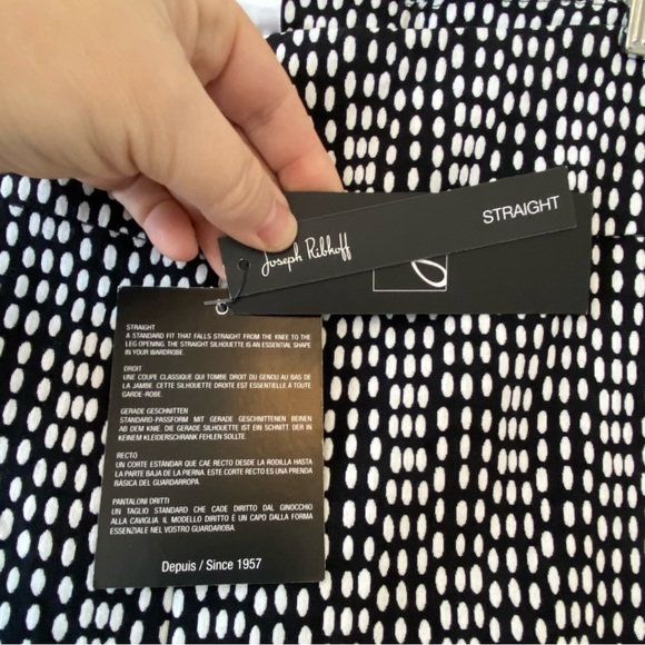 Joseph Ribkoff straight leg pull on pants black with white dots - Picture 9 of 13